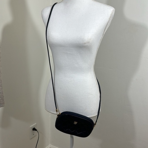 Judith Leiber Small Classic Navy Quilted Leather Crossbody Bag - Picture 11 of 11